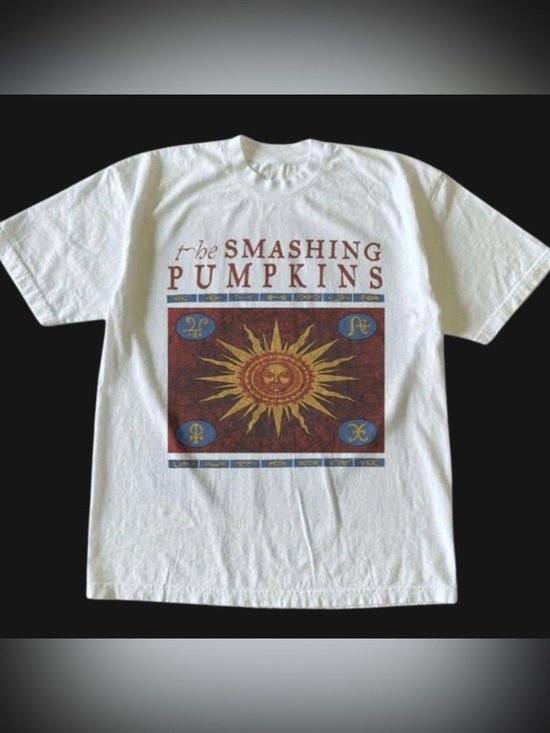 Gildan Tops - White Graphic Tee with Sun Motif